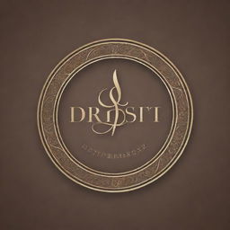 Logo for Drishti Enterprises, a stylish and professional looking sign featuring an elegant typography. The setting is Moga, hinting at subtle Punjabi influences in design elements.