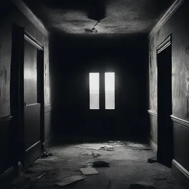 In the haunted house, I stumbled upon a dark room with a CXL atmosphere and eerie silence.