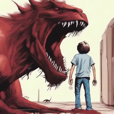 The teenage victim ineptly tried to escape from the clutches of the bloodthirsty monster, but only ended up alerting it to their presence.