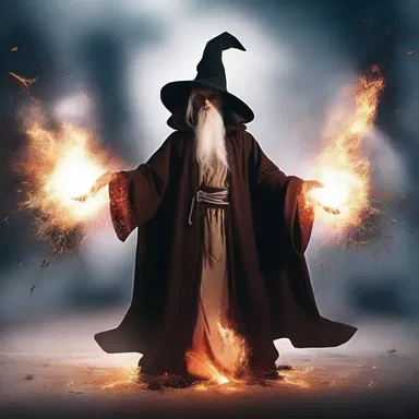 The novice wizard ineptly attempted to cast a spell, resulting in a chaotic explosion of sparks and smoke.