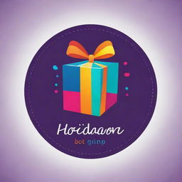 A professionally designed logo for a gift company, containing vibrant colors and iconography indicative of gift-giving and celebration