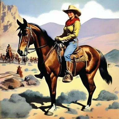 The famous novel 'Dusty Trails' depicted the courageous cowgirl Annie as she navigated the Wild West.
