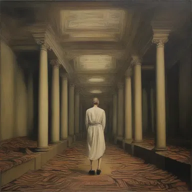 The artist painted the picture crookedly, purposely distorting the symmetry to evoke a sense of unease.