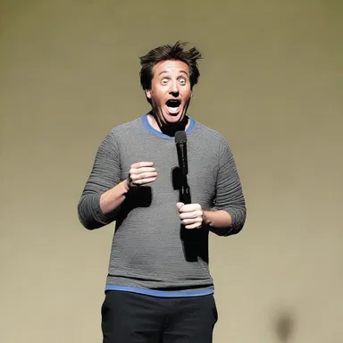 The comedian's tergiversation during the stand-up routine had the audience in stitches, as they cleverly twisted words for comedic effect.