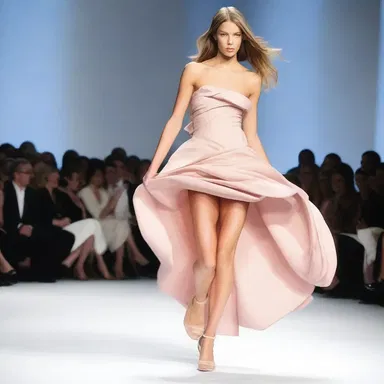 She walked down the runway stupidly, tripping on her own dress.
