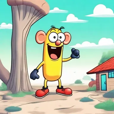 The silly cartoon character kept doing things stupidly, causing chaos in their world.
