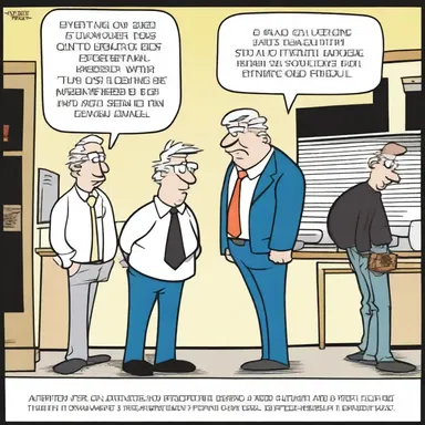 In the comic strip, the character always reacts stupidly in funny situations.