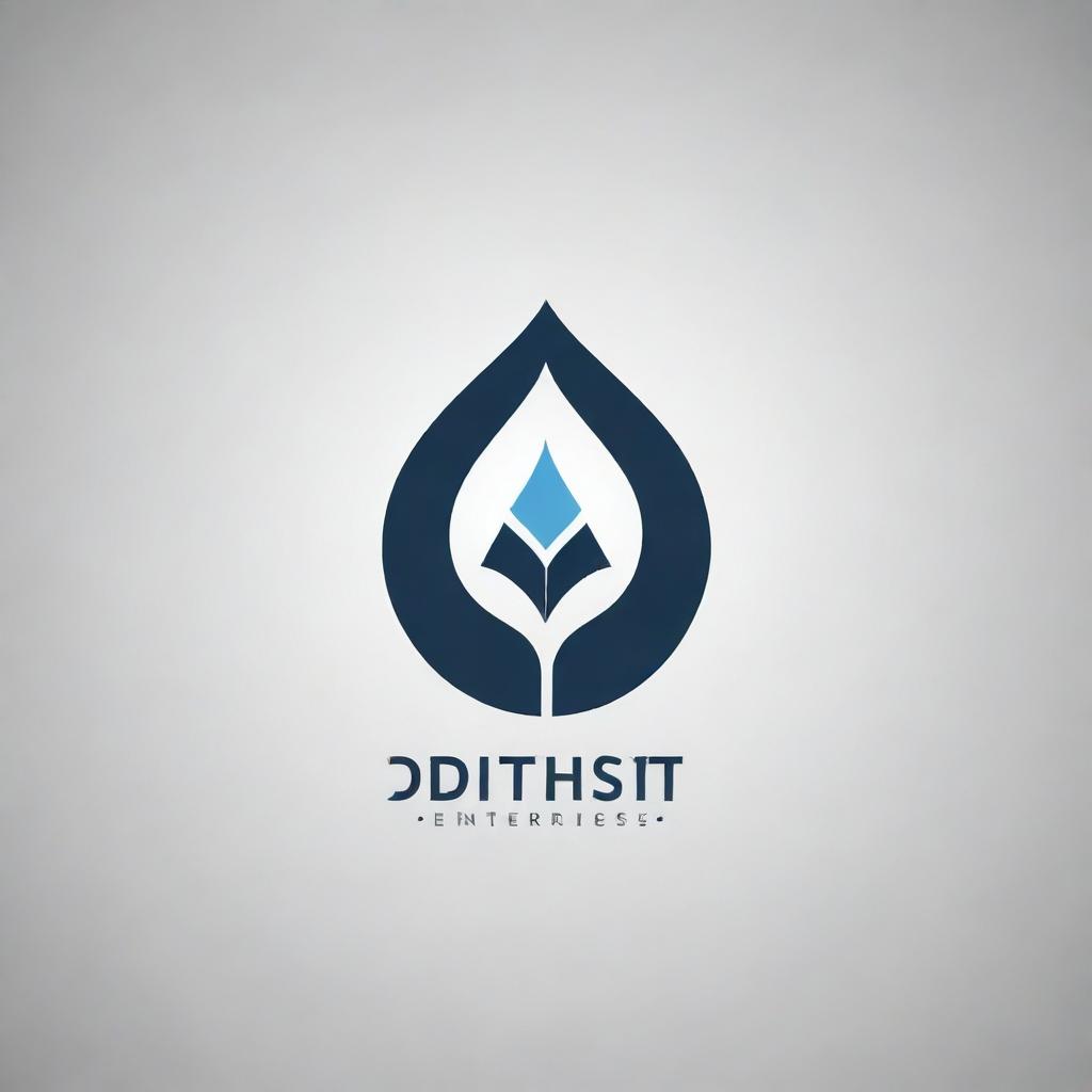 A professional and sleek logo for a company named 'Drishti Enterprises'. The design should incorporate modern typography and a symbol indicative of business growth.