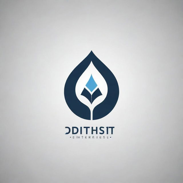 A professional and sleek logo for a company named 'Drishti Enterprises'. The design should incorporate modern typography and a symbol indicative of business growth.