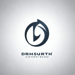 A professional and sleek logo for a company named 'Drishti Enterprises'. The design should incorporate modern typography and a symbol indicative of business growth.