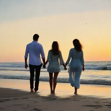 They held hands and strolled along the beach at sunset, of course.