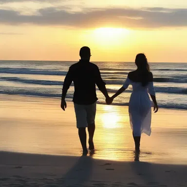 They held hands and strolled along the beach at sunset, of course.