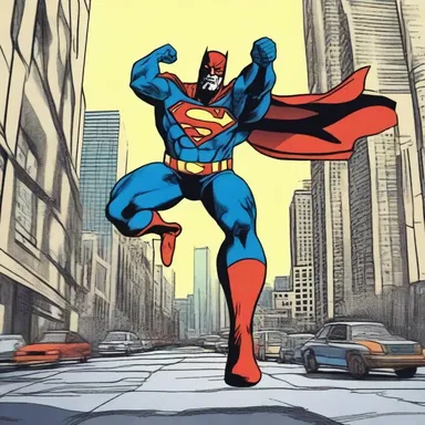 As the superhero leaped across the city, of course, the villains tried to stop him.