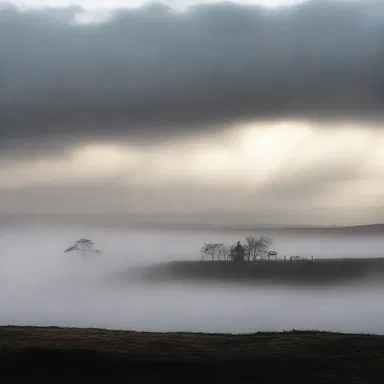 The opening scene of the novel beautifully described a distant fogbank engulfing the horizon, creating an eerie atmosphere for the story to unfold.