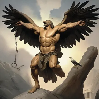 According to Greek mythology, the gods punished Prometheus for his act of injustice by chaining him to a rock and having an eagle eat his liver every day.