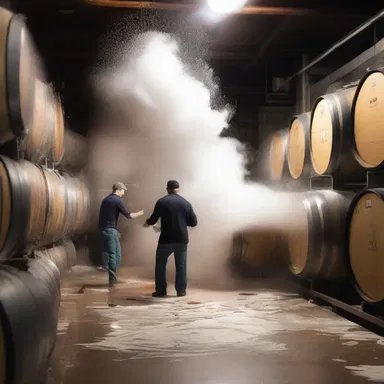 The mischievous character snuck into the brewery and hilariously caused a chaotic foaming explosion of malt liquor barrels.