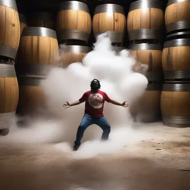 The mischievous character snuck into the brewery and hilariously caused a chaotic foaming explosion of malt liquor barrels.