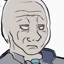 This is a digital art image of Joe Biden depicted as an upset Wojak meme