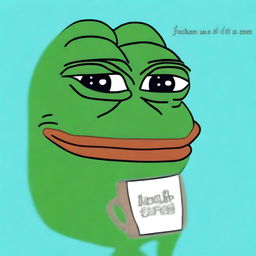 A high-quality, digital art image of big-pepe the Frog wearing a headband with Arabic script