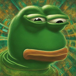 A high-quality digital art image of big-pepe the Frog