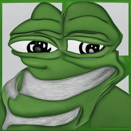 A high-quality digital art image of big-pepe the Frog