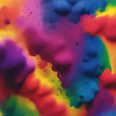 The artist used percolation to filter out impurities from the dye, creating a vibrant and pure color for their painting.