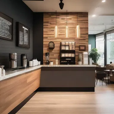 The architect incorporated a sleek and modern percolation system into the design of the coffee shop.