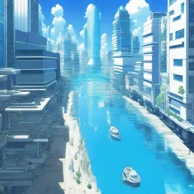 The anime series depicts a futuristic world where technology enables percolation of water from the air.