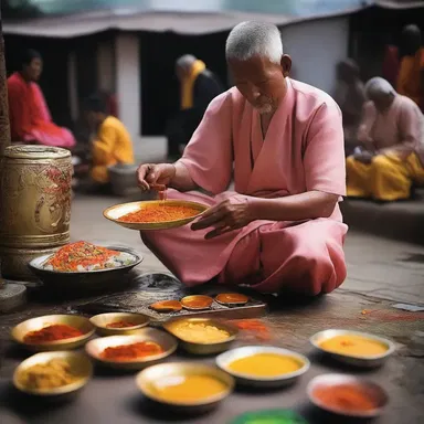 In certain religious rituals, liquid offerings are made to the gods, symbolizing the percolation of blessings from the divine.