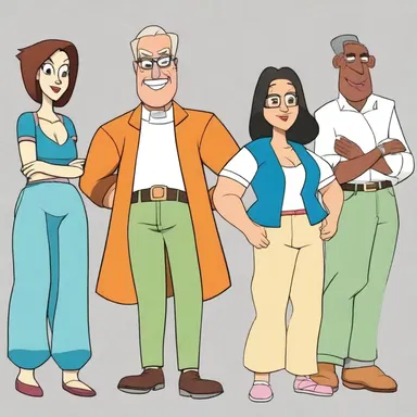 The characters in the animated series were drawn shambolically, with exaggerated features and mismatched clothing.