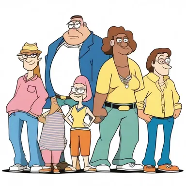 The characters in the animated series were drawn shambolically, with exaggerated features and mismatched clothing.