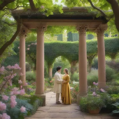 In the historical version of the tale, the secret meeting between the lovers took place within the fragrant bower nestled in the gardens of the ancient palace.