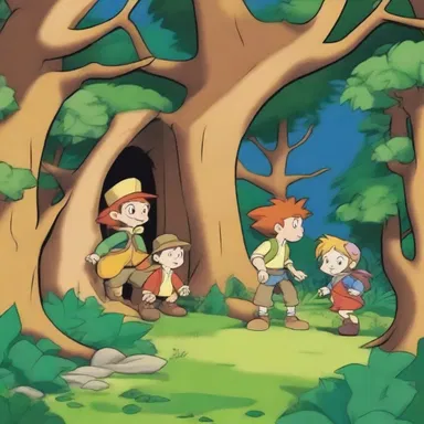 In the animated series, the characters often seek refuge in a hidden bower, where they plan their adventures and come up with clever strategies.