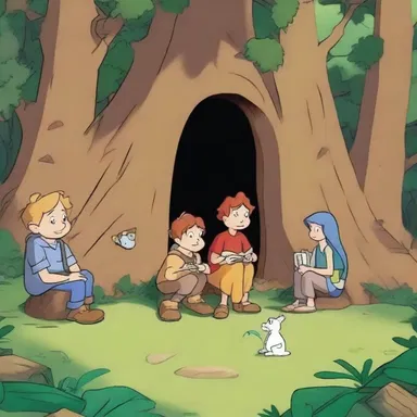 In the animated series, the characters often seek refuge in a hidden bower, where they plan their adventures and come up with clever strategies.