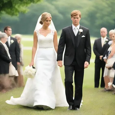 As they walked down the aisle, the groom took the dexter position to hold his bride's hand.