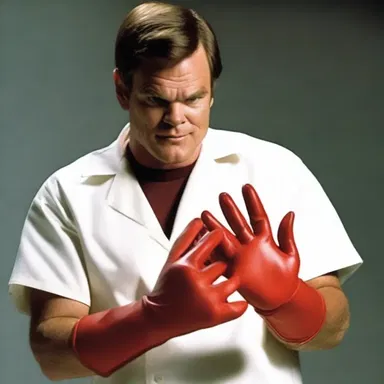 In the movie, the main character always wore a dexter glove as a symbol of his right-handedness.