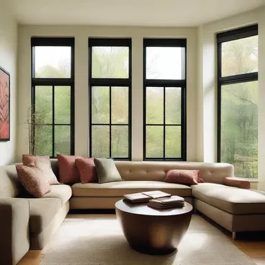 The interior designer placed a dexter-facing window in the living room to maximize natural light.