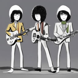 This digital artwork features The Beatles represented as Wojak figures, each dressed in the band's signature attire and hairstyles