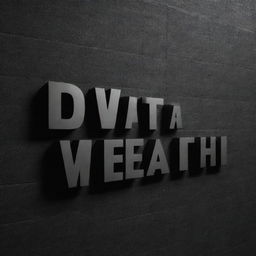 A 16:9 format image of a black brick wall, with the words 'Data Wealth' in 3D typography popping out from the surface.