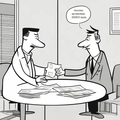 In the cartoon, two characters are shown negotiating and reaching a bargaining agreement over the sale of a valuable object.