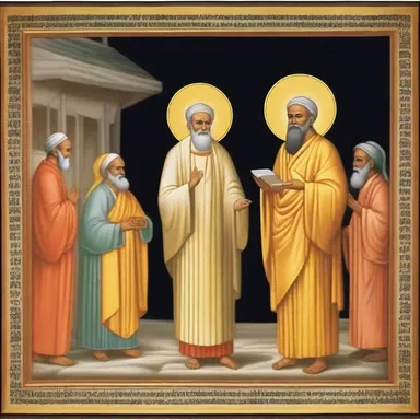 The religious text includes a parable about a faithful believer who enters into a spiritual bargaining with their deity, seeking guidance and blessings.