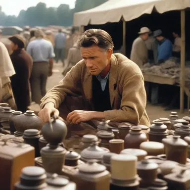 In the movie, the main character visits a flea market and discovers a valuable antique that turns out to be a bargain.