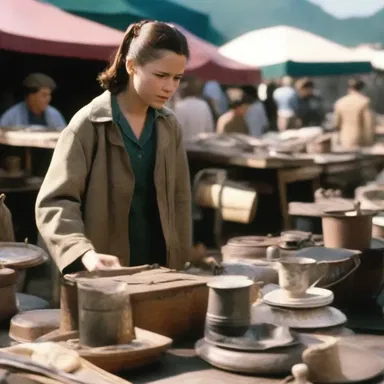 In the movie, the main character visits a flea market and discovers a valuable antique that turns out to be a bargain.