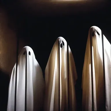 In the dark, haunted house, the group bargained with the ghost to spare their lives.