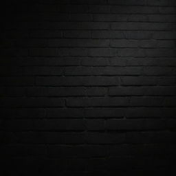 A black brick wall glowing under a soft light, showcasing the texture and unevenness of the bricks.