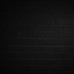 A black brick wall glowing under a soft light, showcasing the texture and unevenness of the bricks.