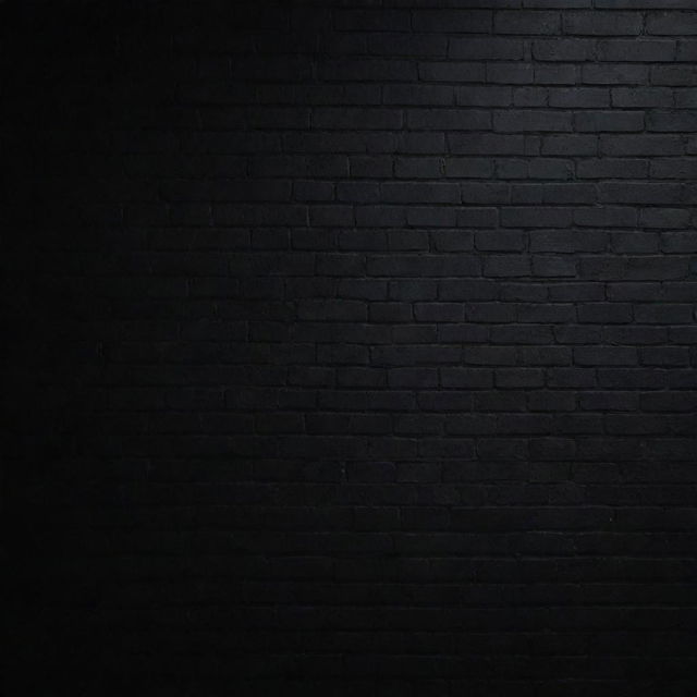 A well-lit, black brick wall with a two-meter gap