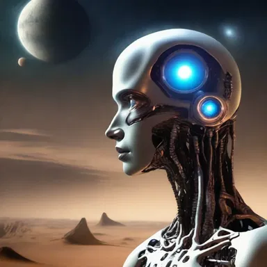 In the science fiction novel, humans have evolved to live on other planets and communicate through telepathy.