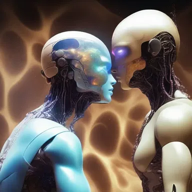In the science fiction novel, humans have evolved to live on other planets and communicate through telepathy.
