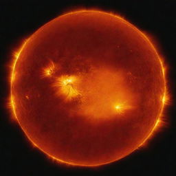 An accurate representation of the Sun, showing it not as a solid object but a massive ball of gas, emitting intense light and heat.